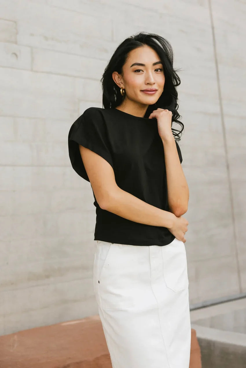 Teagan Basic Tee in Black - FINAL SALE