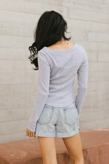 Tycee Fitted Top In Grey - Final Sale