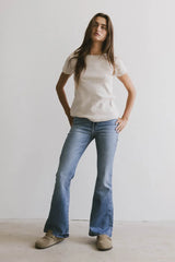 Briony Basic Tee In Oatmeal - Final Sale