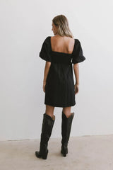 Dinah Pleated Mini Dress In Black - Final Sale