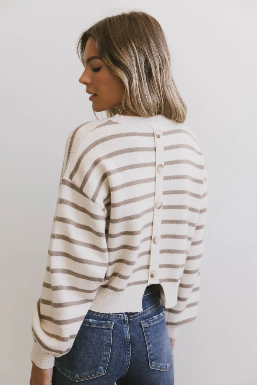 Roelle Striped Sweater in Camel - FINAL SALE