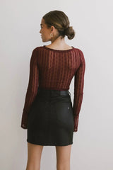 Linnea Lace Top In Burgundy - Final Sale