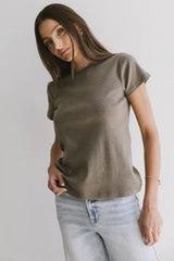 Briony Basic Tee In Olive - Final Sale