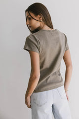 Briony Basic Tee In Olive - Final Sale