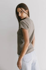 Briony Basic Tee In Olive - Final Sale