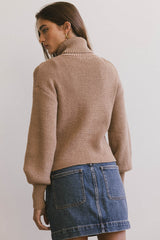 Shea Turtleneck Sweater In Brown - Final Sale