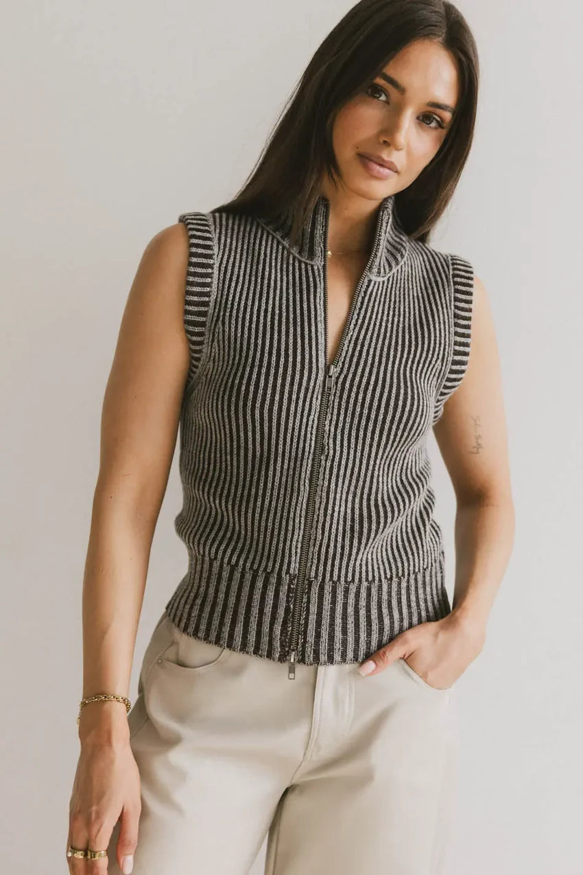 Monroe Zip Up In Grey - Final Sale