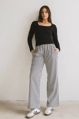 Romero Gingham Pants In Black