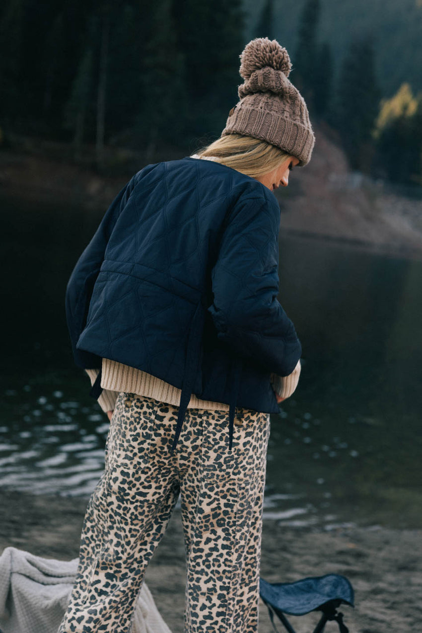 Zola Quilted Jacket In Navy - Final Sale