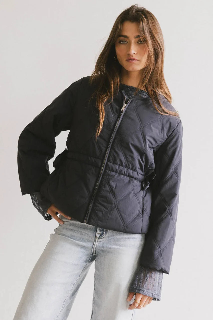 Zola Quilted Jacket in Navy - FINAL SALE
