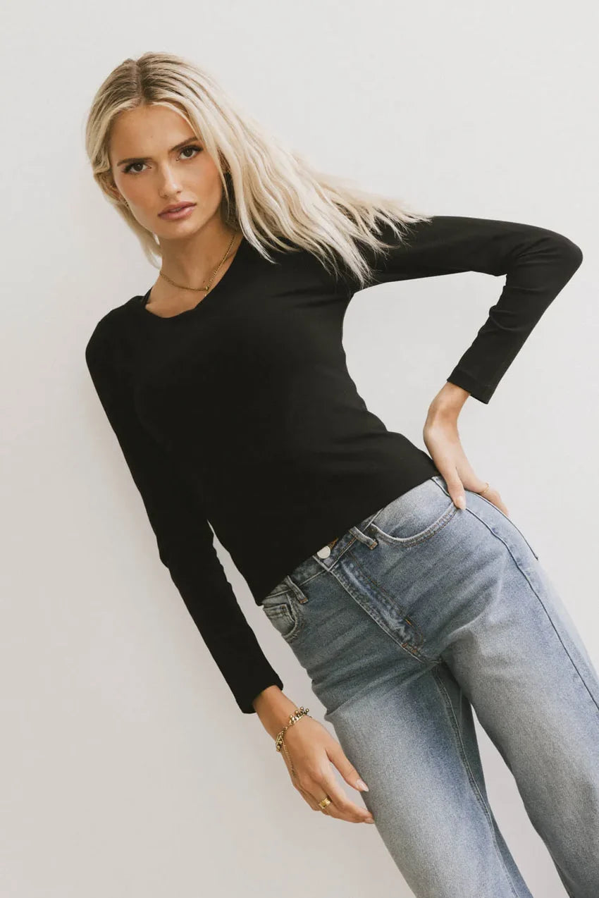 Kendra Basic Top In Black - Final Sale
