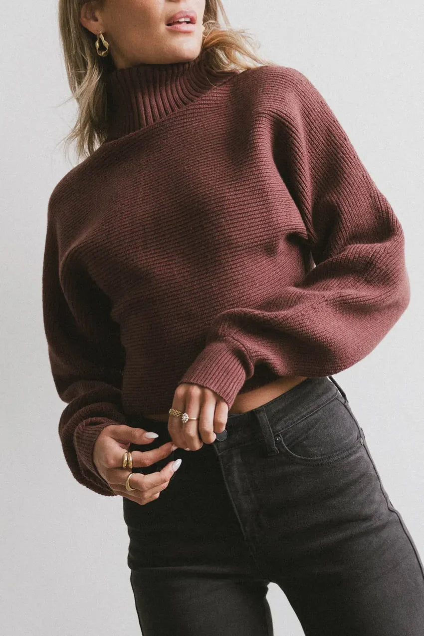 Gracelyn Turtleneck Sweater in Redbrown - FINAL SALE