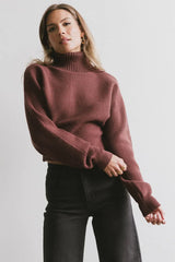 Gracelyn Turtleneck Sweater In Redbrown - Final Sale