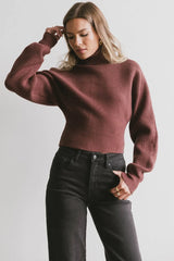 Gracelyn Turtleneck Sweater In Redbrown - Final Sale