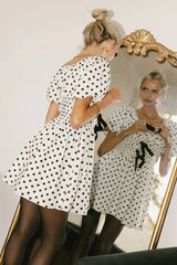 The Velveteen Bow Mini Dress - Final Sale