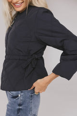 Zola Quilted Jacket In Navy - Final Sale
