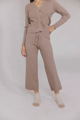 Evelise Ribbed Pants In Mocha - Final Sale