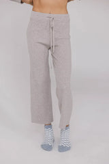 Evelise Ribbed Pants In Grey - Final Sale