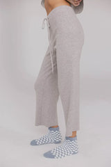 Evelise Ribbed Pants In Grey - Final Sale