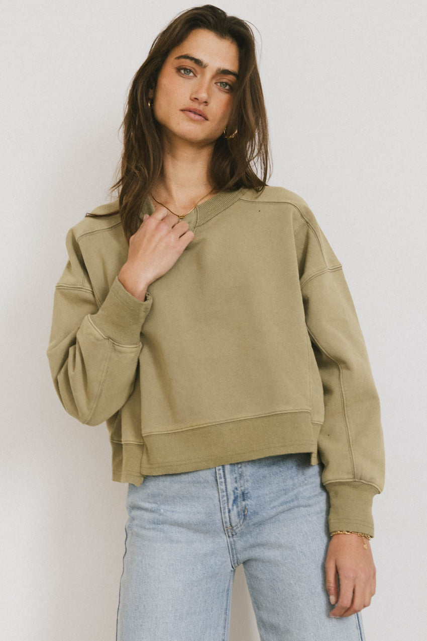 Aarti Sweatshirt In Olive - Final Sale