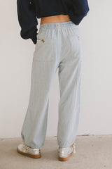 Robyn Striped Pants In Denim - Final Sale