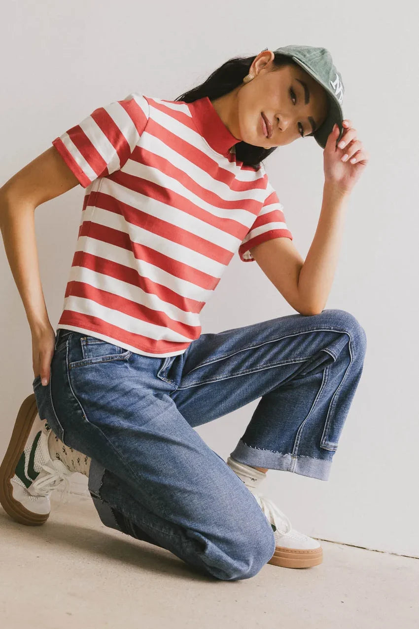 Grenna Striped Top in Red - FINAL SALE