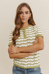 Eddie Knit Sweater In Green - Final Sale