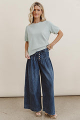 Pauly Short Sleeve Top In Sage - Final Sale