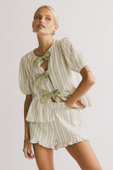 Ethel Tie Front Blouse - Final Sale