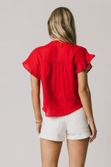 Kaytee Striped Top In Red