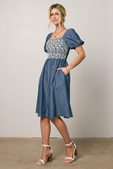 Tesalina Denim Midi Dress - Final Sale