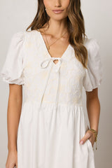 Jozette Floral Midi Dress In Off White - Final Sale