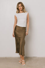 Leia Cap Sleeve Basic Top In Cream