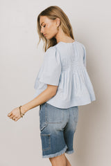 Isha Pleated Top In Blue - Final Sale