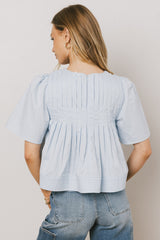 Isha Pleated Top In Blue - Final Sale