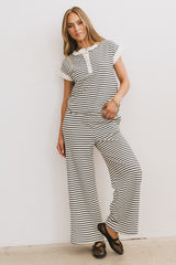 Zia Striped Top In Black - Final Sale