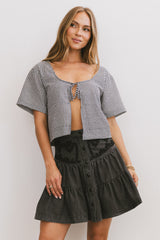 Ember Gingham Top in Black - FINAL SALE