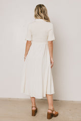 Nicole Smocked Maxi Dress In Cream - Final Sale
