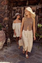 Griffin Knit Tank Top In Taupe - Final Sale