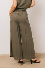 Jaylen Wide-Leg Pants In Olive - Final Sale