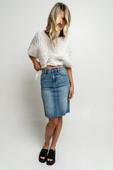 Louise Denim Midi Skirt - Final Sale