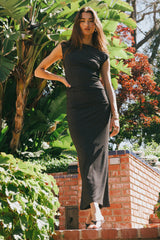 Norah Polka Dot Maxi Skirt In Black - Final Sale