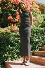 Norah Polka Dot Maxi Skirt In Black - Final Sale