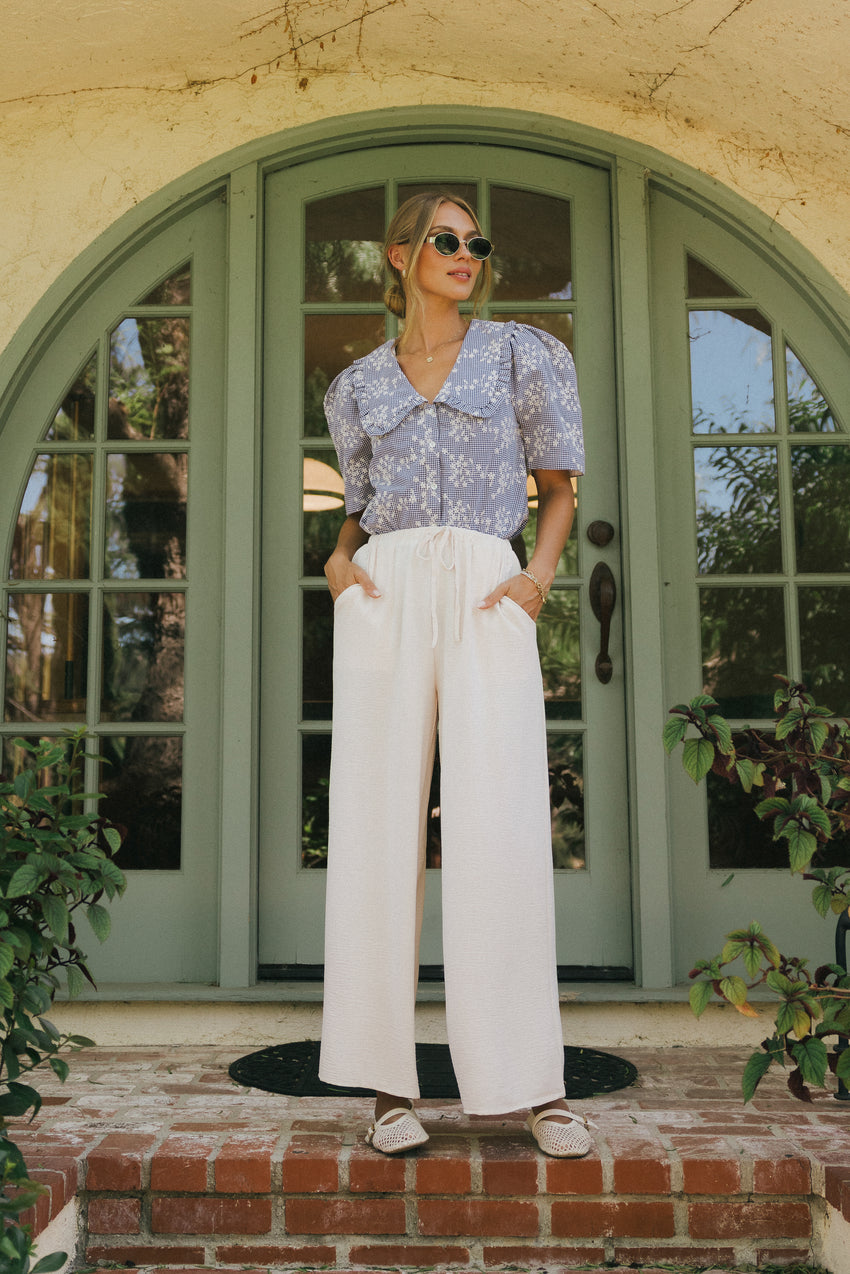 Salma Wide Leg Pants In Oatmeal - Final Sale