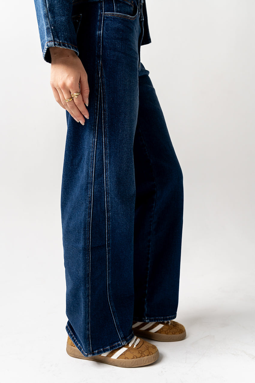 Kate Wide Leg Jeans In Dark Wash - Final Sale