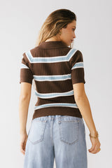 Taylee Striped Sweater In Brown - Final Sale