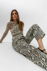 Tansy Denim Overalls In Leopard - Final Sale