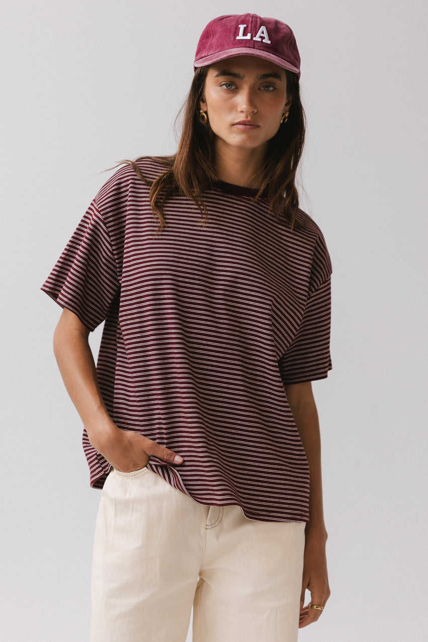 Salem Knit Top In Burgundy