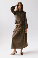 Keira Gingham Midi Skirt - Final Sale