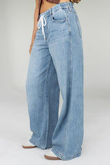 Eva Drawstring Wide Leg Jeans - FINAL SALE